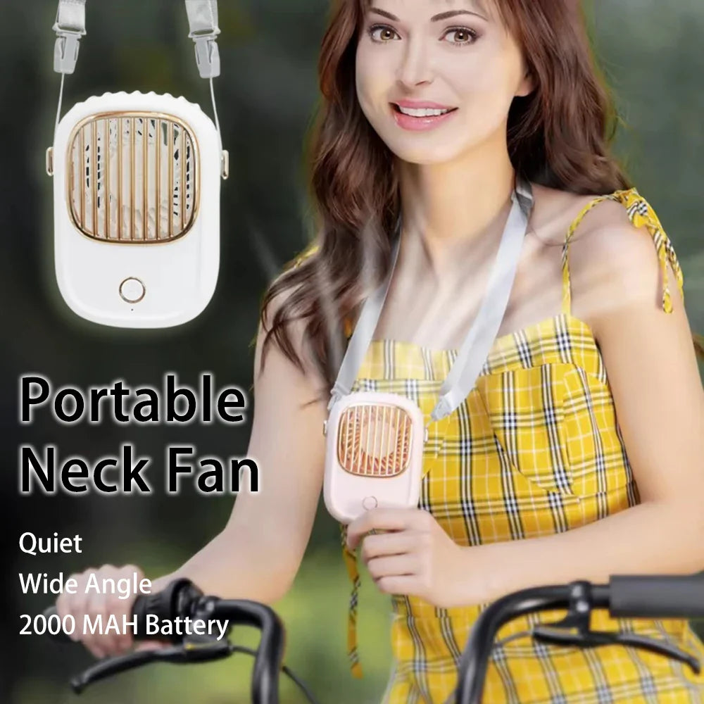 Carvallo Bärbar Nackfläkt | Uppladdningsbar & Multifunktionell | För Utomhus, Resor & Hemma