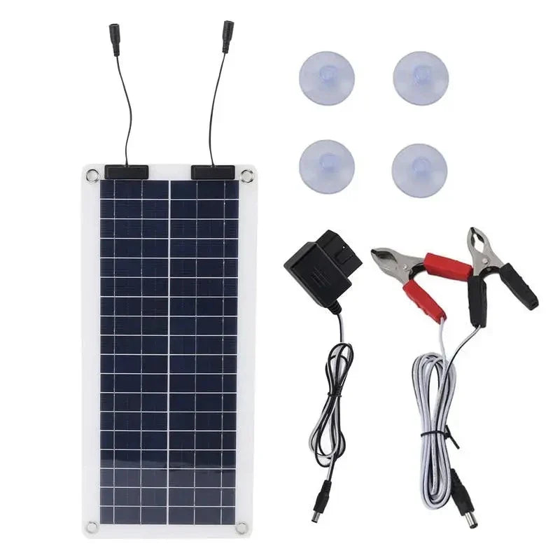 Carvallo Mobilis 100W Solarladdare | Vattentät &amp; Bärbar | Dubbelutgång 12V–24V | För Bil, Motorcykel, Båt &amp; Husbil