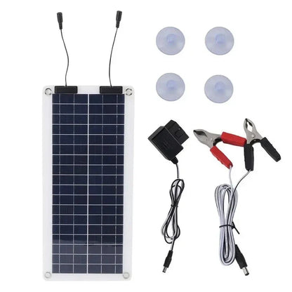 Carvallo Mobilis 100W Solarladdare | Vattentät &amp; Bärbar | Dubbelutgång 12V–24V | För Bil, Motorcykel, Båt &amp; Husbil