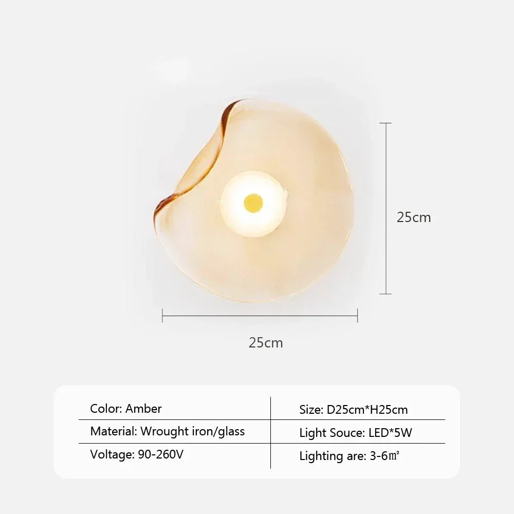 GlasLicht - LED Vägglampa Sovrum Sänglampa Vardagsrumsdekoration