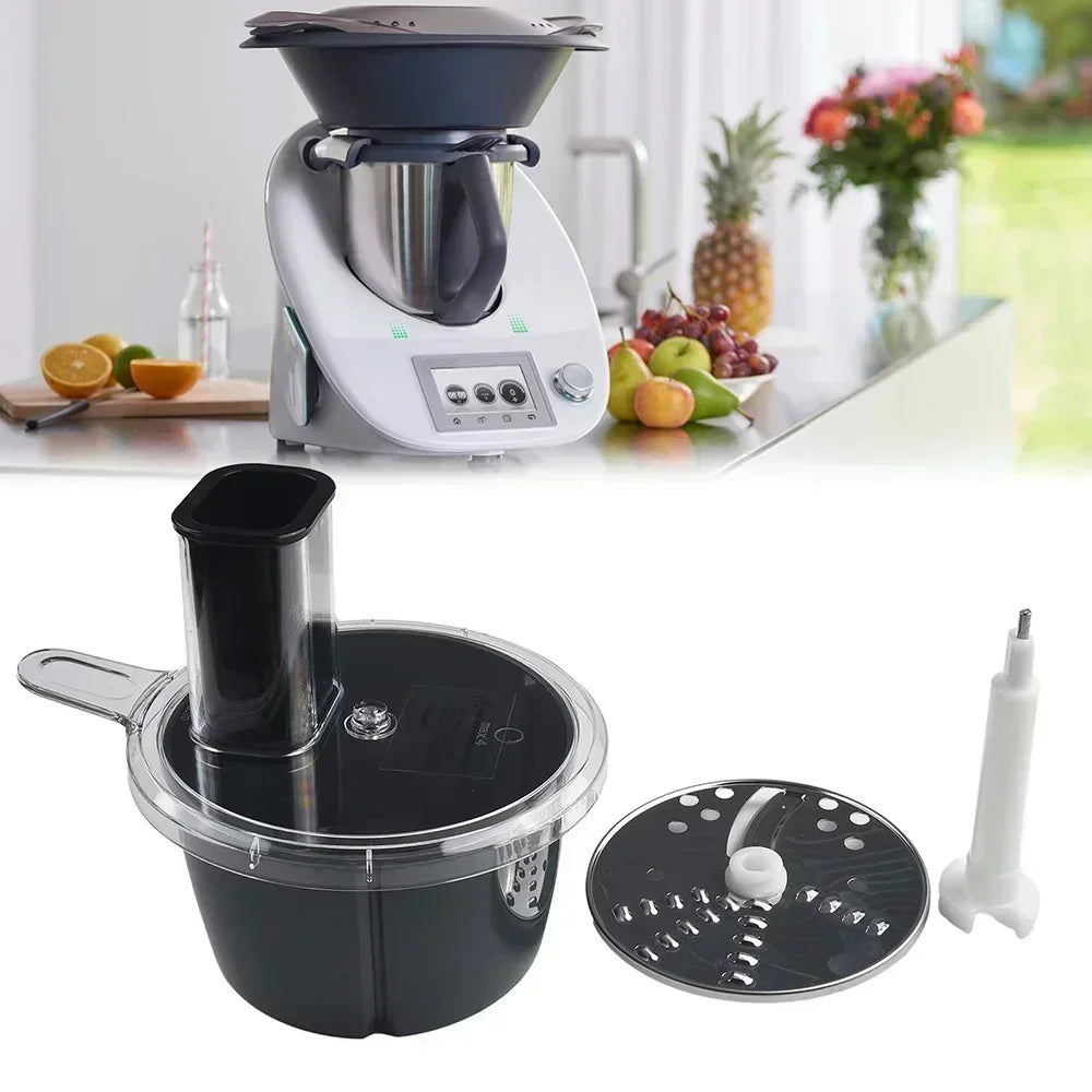 Carvallo Multifunktionellt tillbehörsset för Thermomix TM5/TM6 | Skärrondell, behållare &amp; lock | Diskmaskinssäkert &amp; livsmedelsäkert