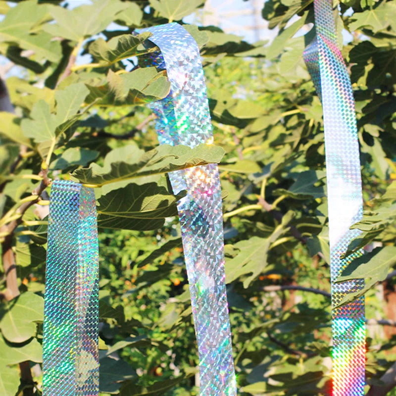 Carvallo FlashWing Reflekterande fågelskyddsband 80 m | Dubbelsidigt reflekterande | Väderbeständig för fruktträdgård & åker