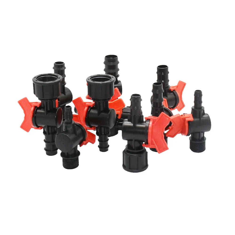 Carvallo FlowTura ConnectPro | Mini-kula ventil med slanganslutning och gänga | För trädgård, PE-slang och droppbevattning