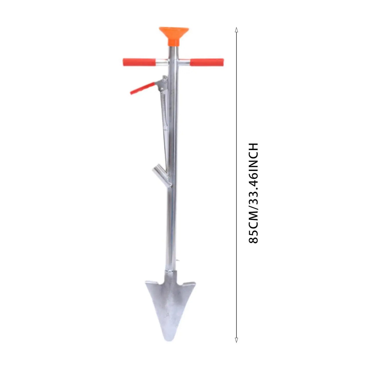 Carvallo DuoSpreader Multifunktionell gödsel spridare med skopa | 85 cm höjd | Robust järn | För fruktträd, majs & trädgårdsarbete