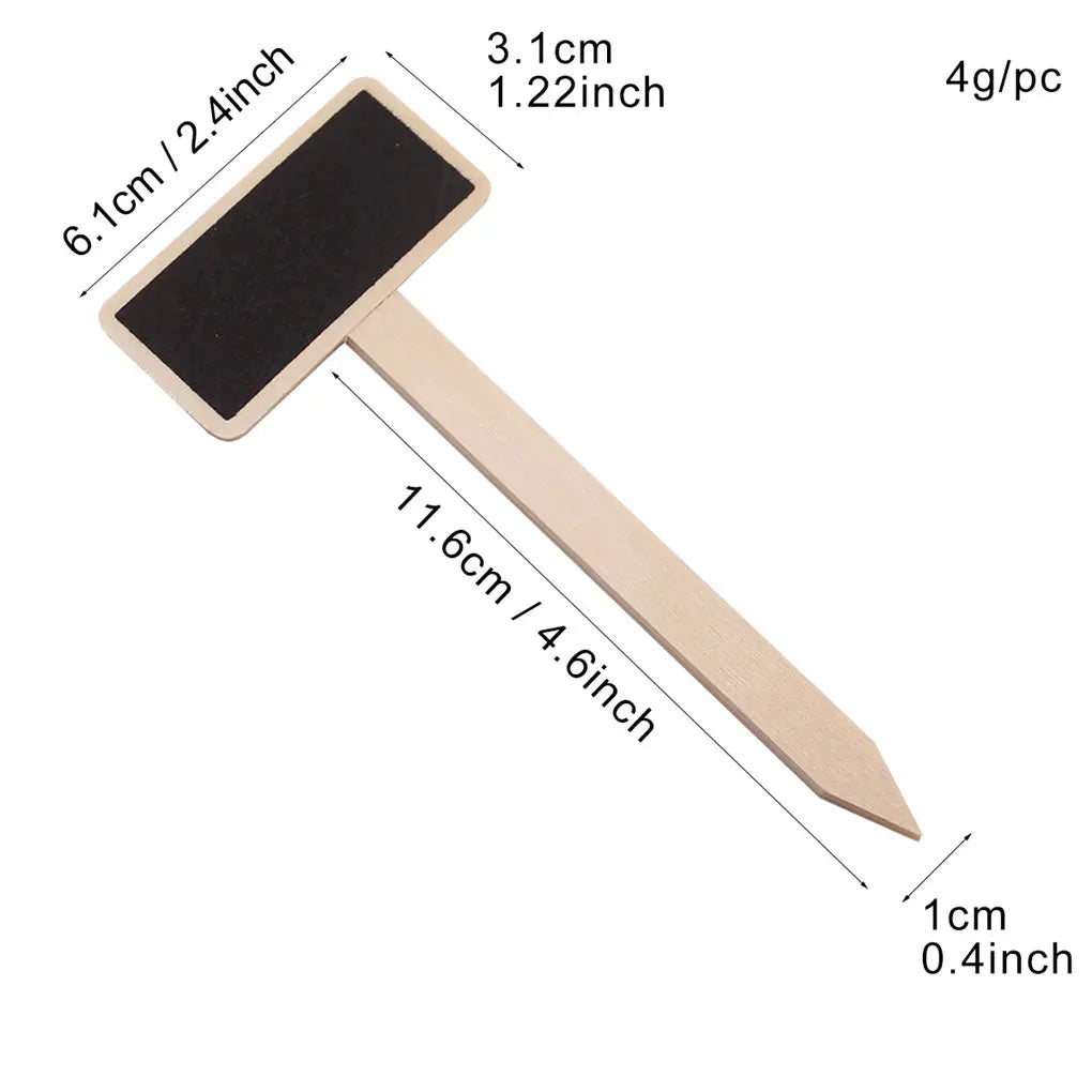 Carvallo växtskyltar av trä | Återanvändbara & kan märkas | 20-pack med skrivytor