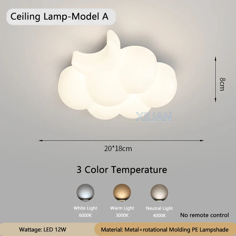 WhiteCloud - Modern LED Vägglampa för Barnrum och Sovrum