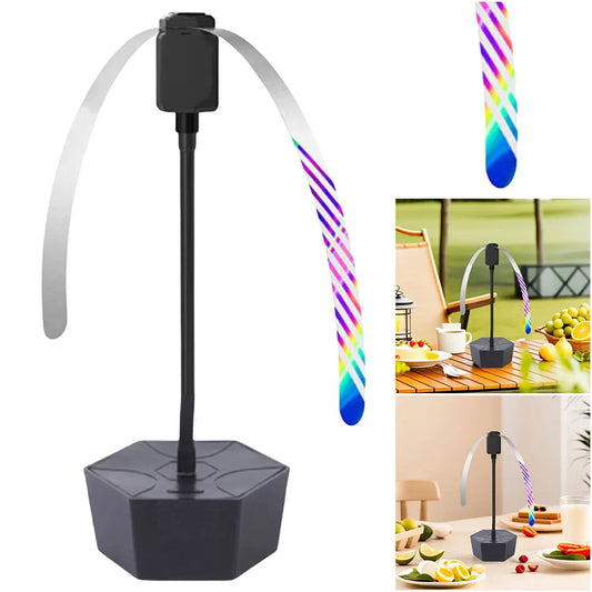 Carvallo Fluganvisning Fläkt | Reflekterande Bordsläktare | USB & Batteridriven | För Picknick & BBQ | 17 × 11 cm