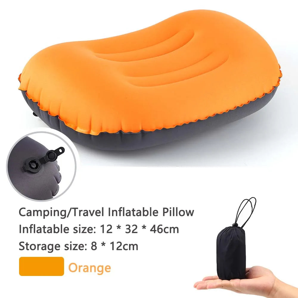 Carvallo Uppblåsbart Utomhus kudd | Komprimerbar & Fällbar | Nackstöd för Camping, Vandring & Resor