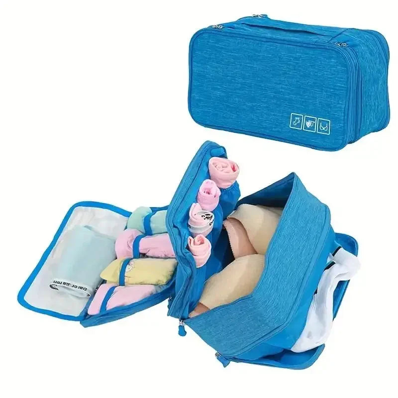 Carvallo Fällbar Underklädesresväska i vattenavvisande tyg | BH- & Trosorganisatör för resor | Bagageorganisatör för damer & herrar | Tvättväska med fack