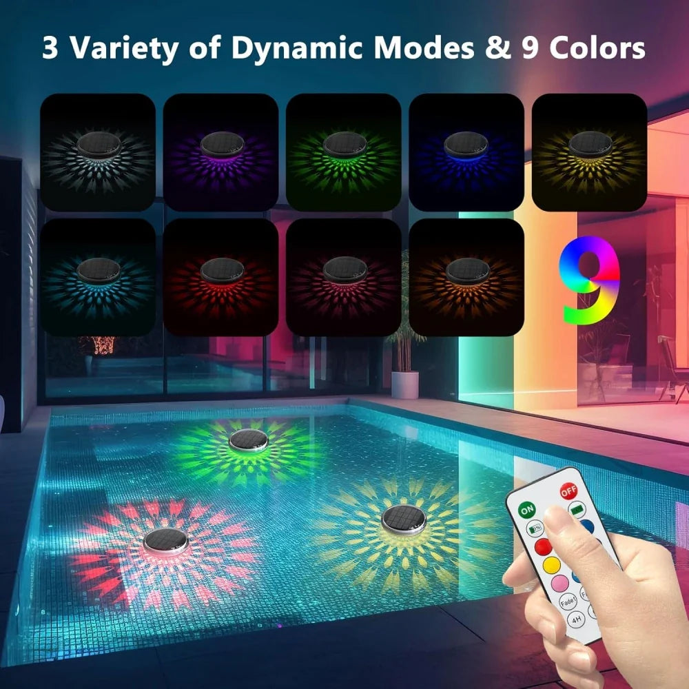 Carvallo-Poolljus LumiFloat RGB | Flytande LED-lampa med färgskiftning | IPX7 Vattentät | För pool, jacuzzi & fest