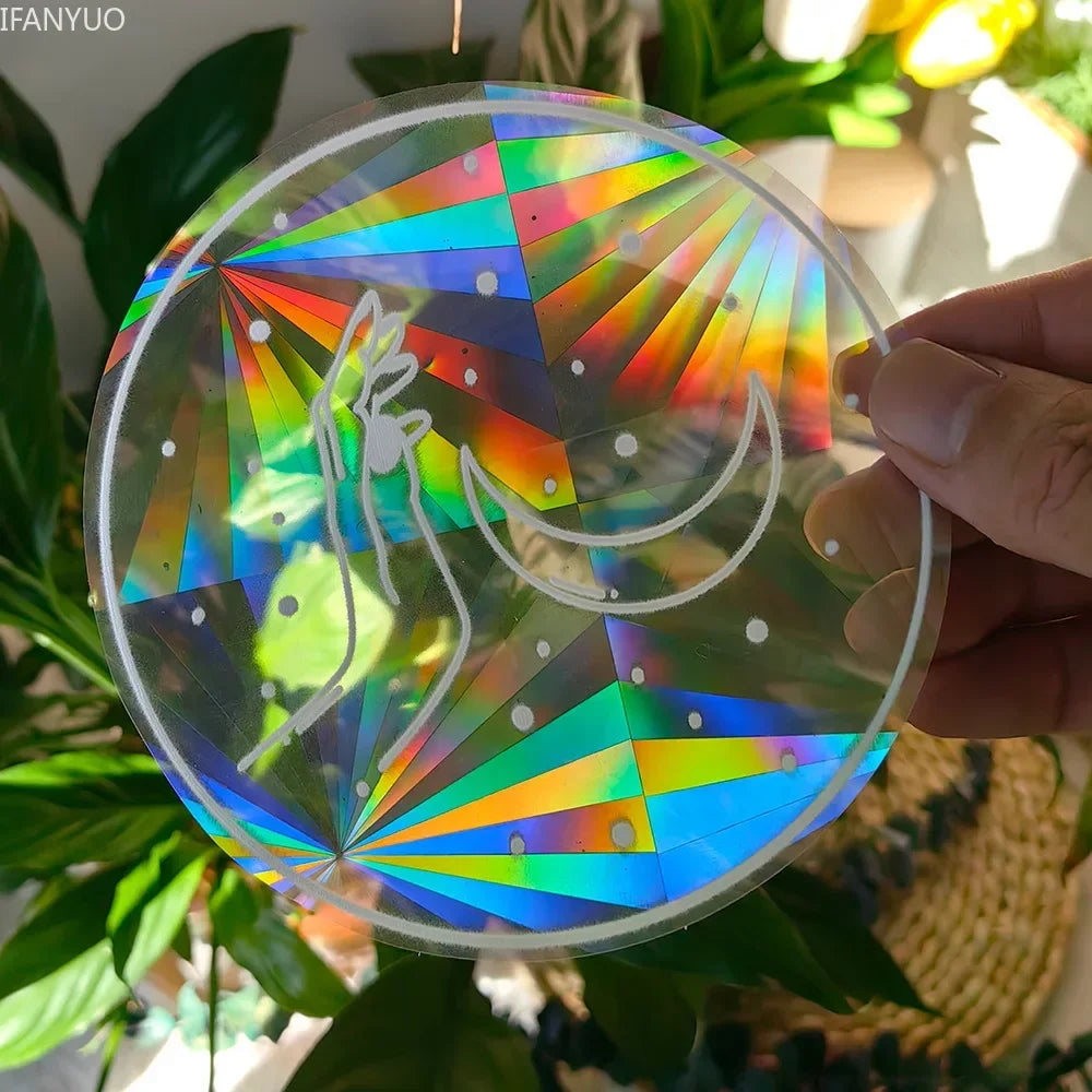 Carvallo fönsterdekal solfångare | Självhäftande med 3D-regnbågseffekt | För fönster, väggar & dekoration