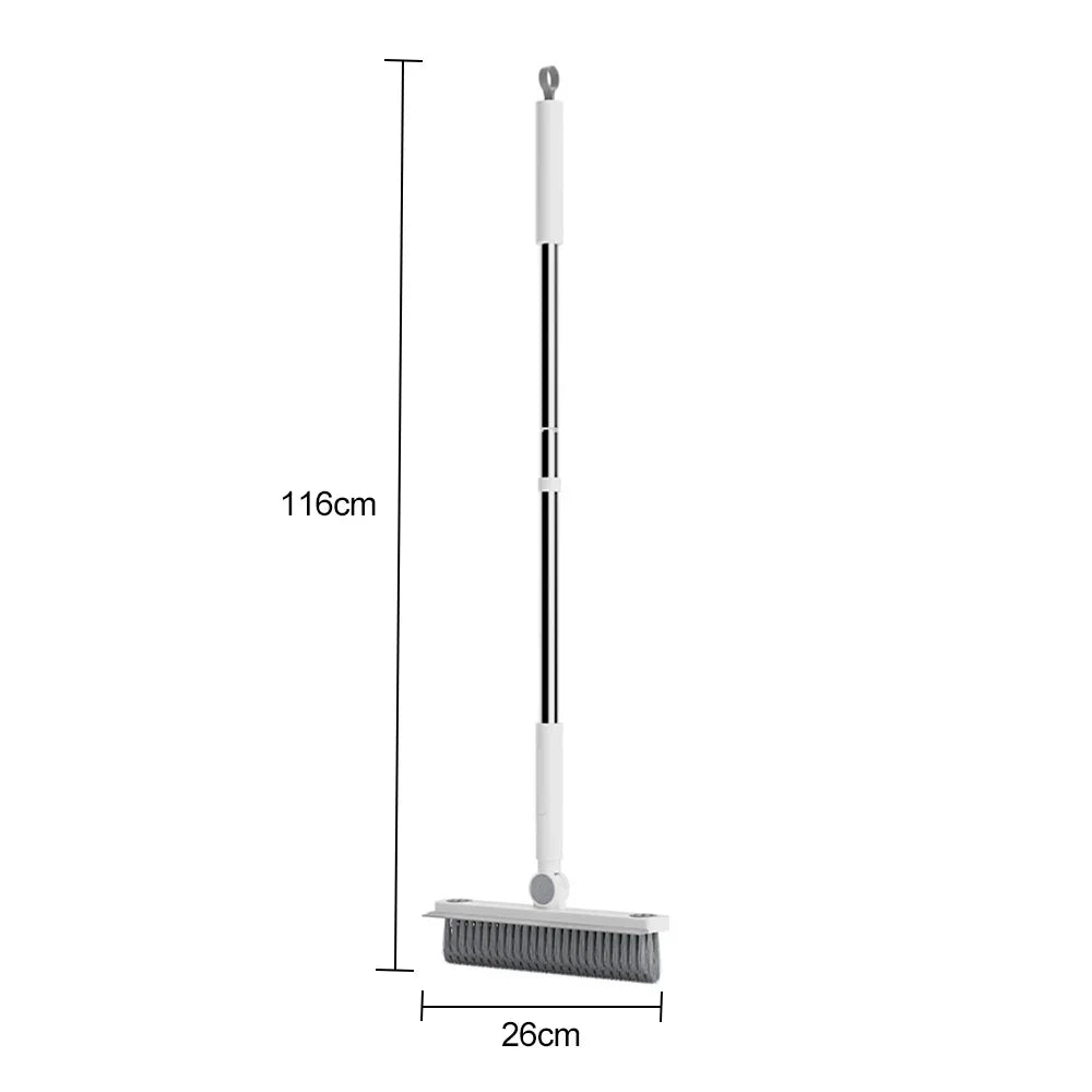 Carvallo FlexiClean 2-i-1 | Silikonborste & Squeegee | Långt handtag | Streckfri renhet