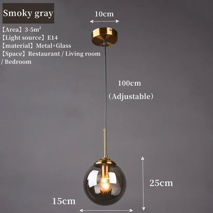 Solvyn Era | LED-Glaspendellampa med metallaccent för sovrum och matplats