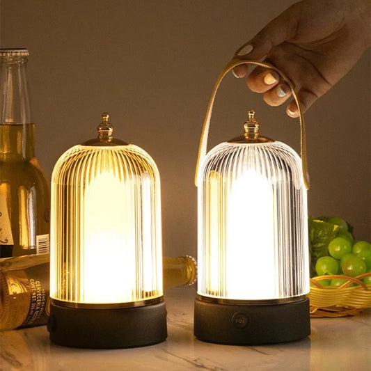 VintageGlow - Bärbar Retro Fågelbur Bordslampa – Stämningsfull LED Belysning i Klassisk Design