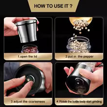 Carvallo-in-1 Kryddkvarn SPICURA DuoMill | Rostfri Dubbelskvarn för Salt & Peppar | Manuell & Stilig