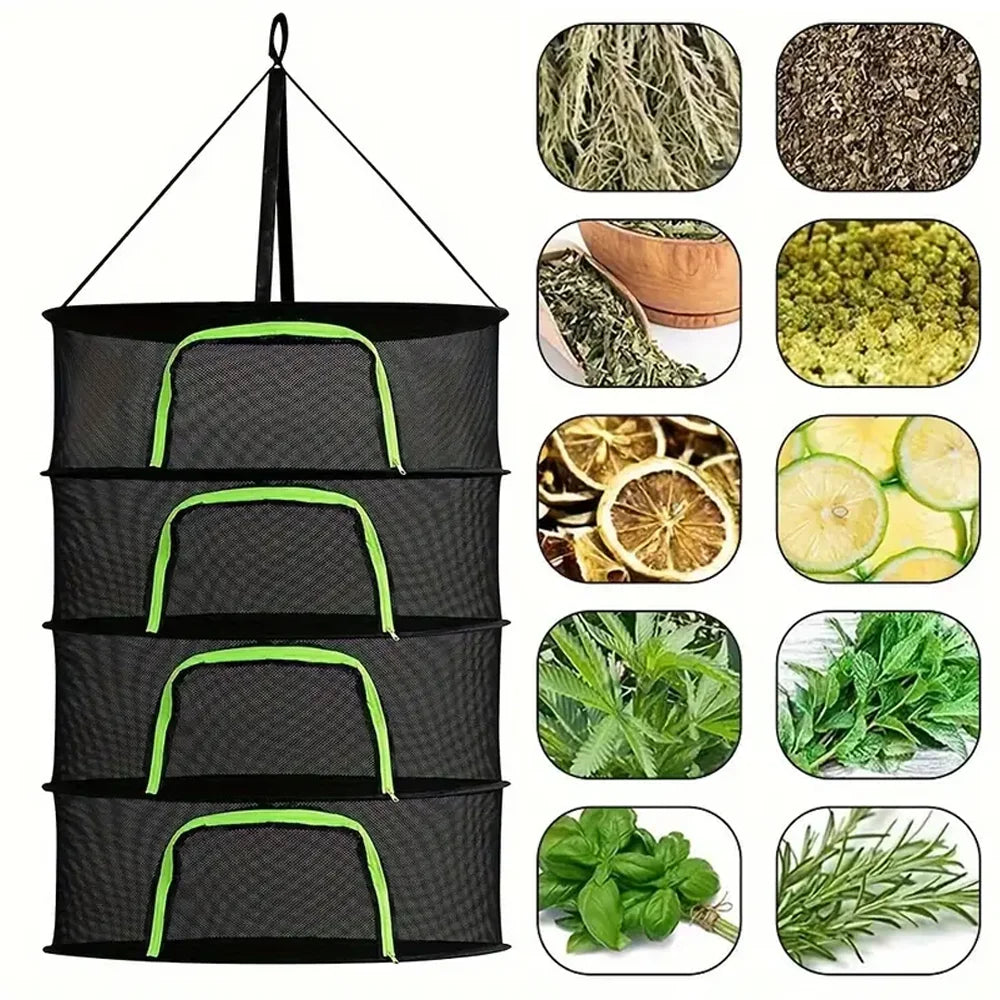 Carvallo Växttork nät | 4–8 nivåer | Fällbar & Vattentålig | Med tillbehör & Bärväska