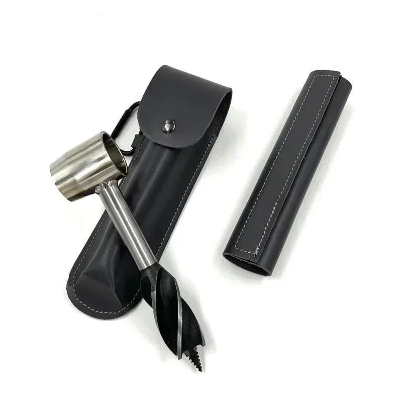 Carvallo Handbohrer FerroDrill | Utomhus överlevnadsverktyg | Robust kolstål | 16,5 cm