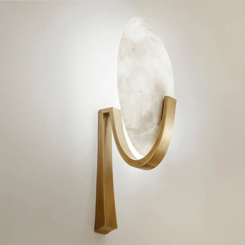 NordicLuxe - Kopparmarmor Vägglampa för Vardagsrum och Sovrum