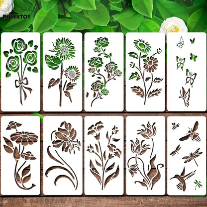 Carvallo Mallset | 10-delar | Flexibla PET-mallarna | För Scrapbooking, Väggar, Tyg &amp; Papper