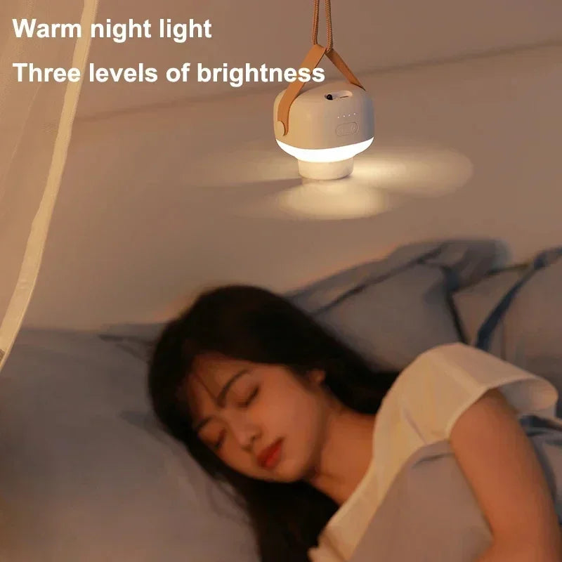 Carvallo Mobiler Takfläkt | 3600/7200 mAh Batteri | LED & Fjärrkontroll | Tyst & Upphängbar