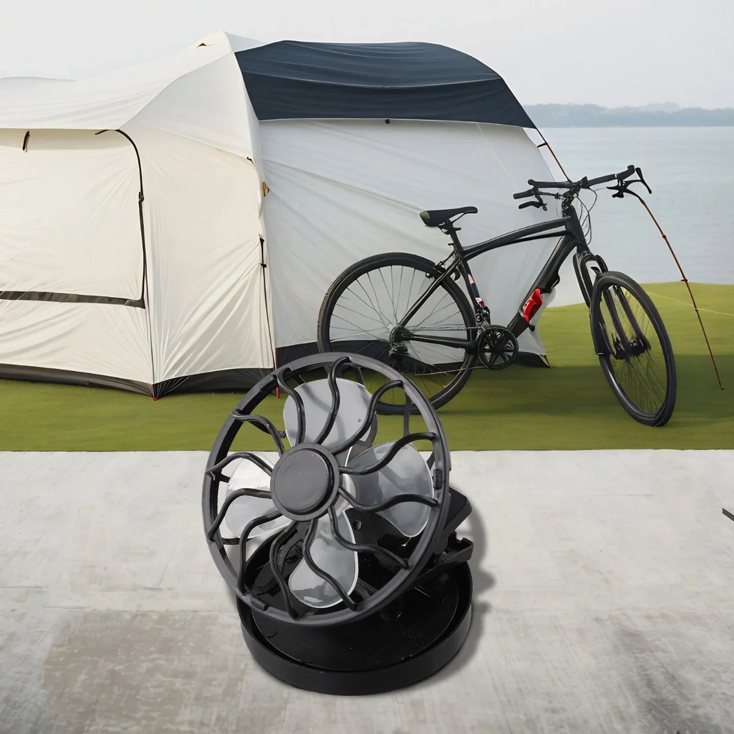 Carvallo-Ventilator SunBreeze ClipFan | Mini-Klämfläkt med solpanel | För utomhusaktiviteter, resor & sport | Handsfree-kylning