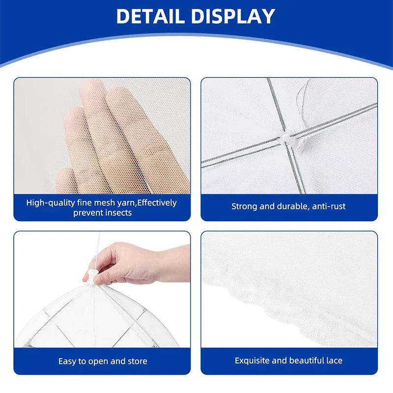 Carvallo Fällbar skyddshuv för livsmedel | Återanvändbar & Andningsbar | Insektsnät för utomhus & kök | Lätt & Platsbesparande