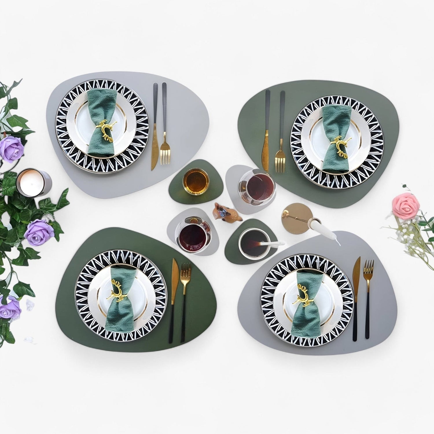 Bordunderlägg Vändbar Syntetisk Läder Matgrupp