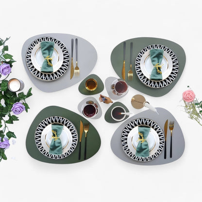 Bordunderlägg Vändbar Syntetisk Läder Matgrupp