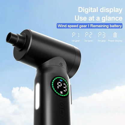 2-i-1 Bärbar Dammsugare och Blås med Tryckluft och LED-ljus (7500mAh)