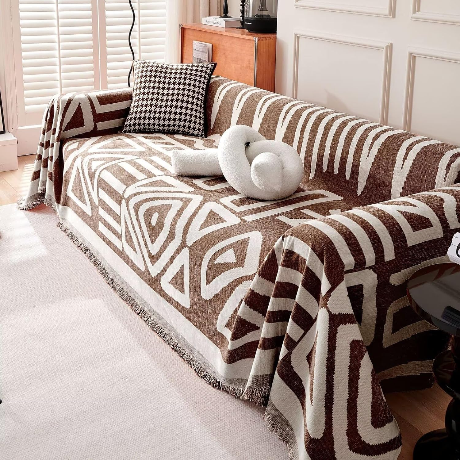 Geometrisk Boho Stil Sofföverdrag - Modern, Stilig &amp; Hållbart Soffskydd