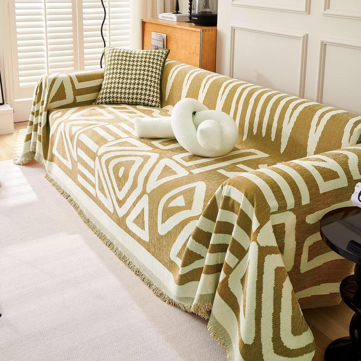 Geometrisk Boho Stil Sofföverdrag - Modern, Stilig &amp; Hållbart Soffskydd