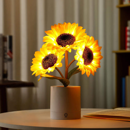 Bordslampa Blommig LED Solrosdesign