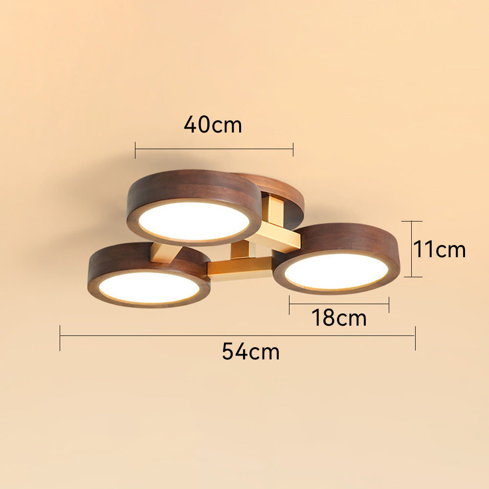 LED Taklampa med Modern Design i Trä