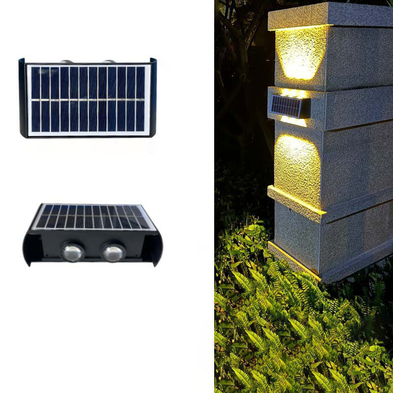 Carvallo Modern Solar-LED-Wall Light for Outdoor | Rectangular Design | IP56 Waterproof | Various Sizes &amp; Light Intensities