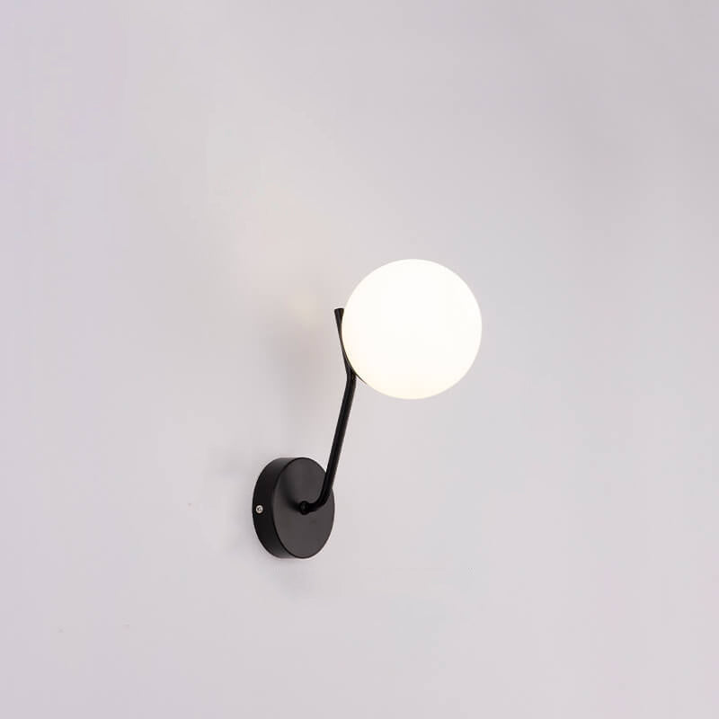 Modern bollformad glasvägglampa