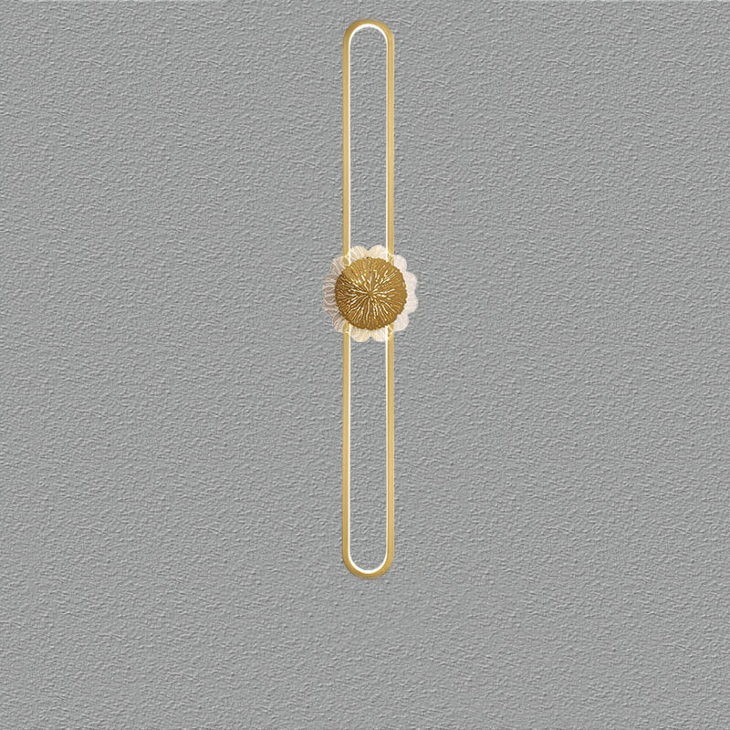 Industriell minimalistisk LED-vägglampa med kopparring