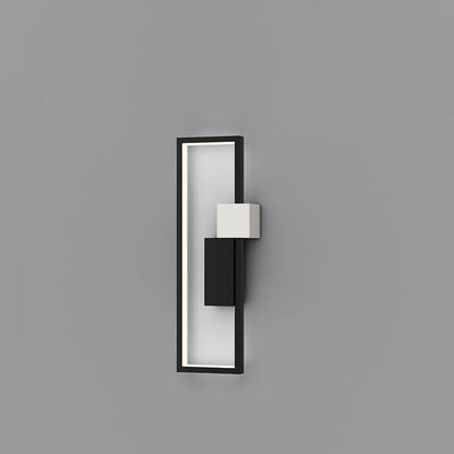 Minimalistisk fyrkantig LED-vägglampa med ram av järn och silikon