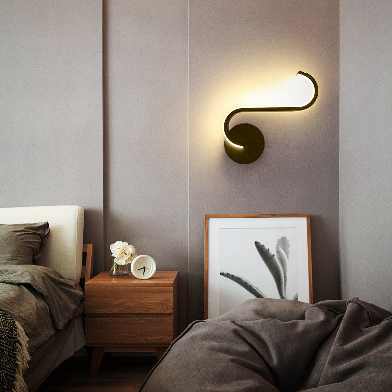 Moderna minimalistiska Curves Line LED-vägglampa med 1 ljus