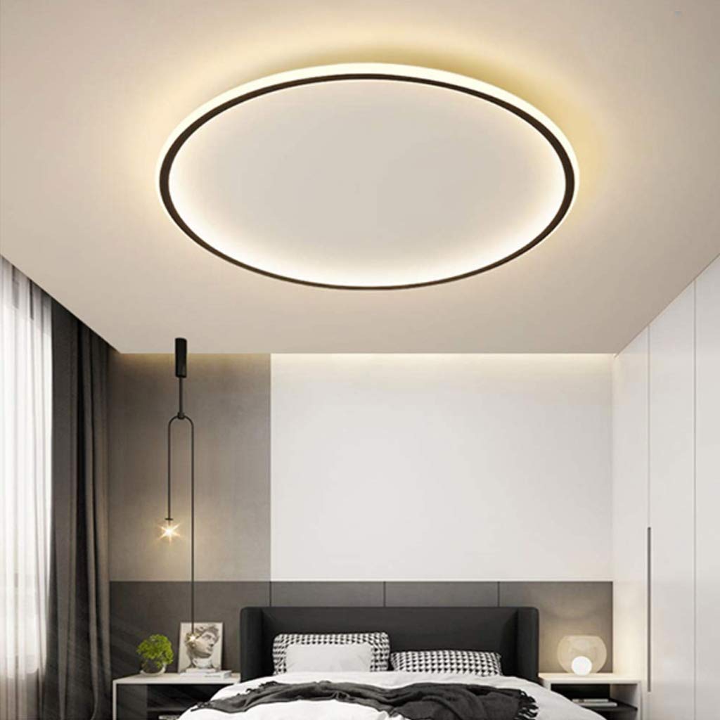 Ultra-tunn modern taklampa | Flush Mount LED för låga tak | Rund &amp; dimbar
