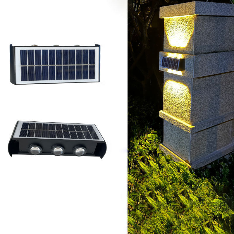 Carvallo Modern Solar-LED-Wall Light for Outdoor | Rectangular Design | IP56 Waterproof | Various Sizes &amp; Light Intensities