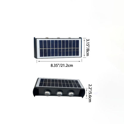 Carvallo Modern Solar-LED-Wall Light for Outdoor | Rectangular Design | IP56 Waterproof | Various Sizes &amp; Light Intensities