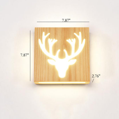 NatureShine - Modern LED-vägglampa i massivt trä med lekfullt mönster