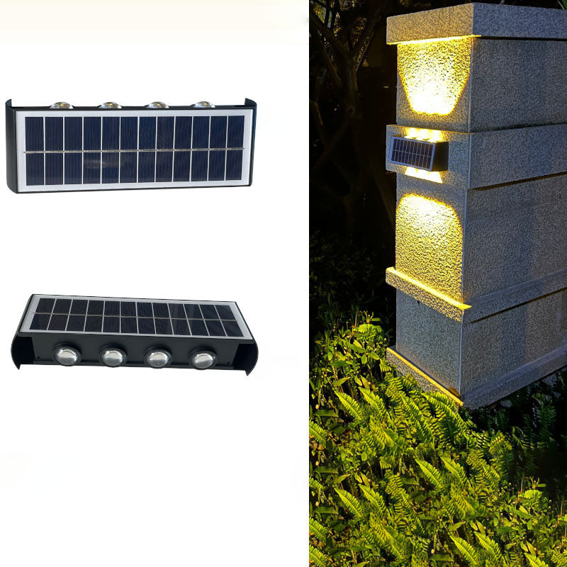 Carvallo Modern Solar-LED-Wall Light for Outdoor | Rectangular Design | IP56 Waterproof | Various Sizes & Light Intensities