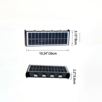 Carvallo Modern Solar-LED-Wall Light for Outdoor | Rectangular Design | IP56 Waterproof | Various Sizes &amp; Light Intensities