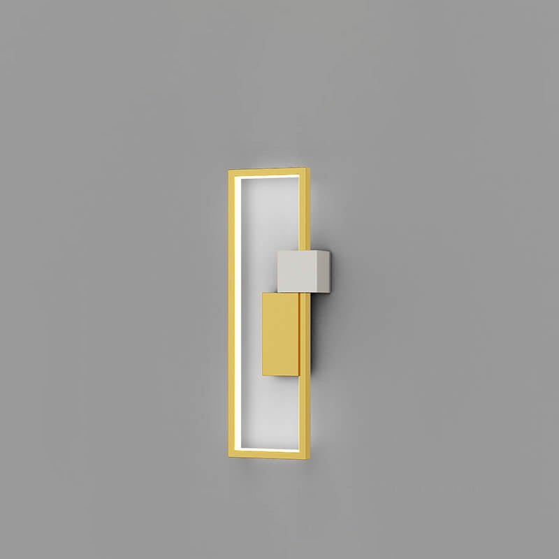 Minimalistisk fyrkantig LED-vägglampa med ram av järn och silikon