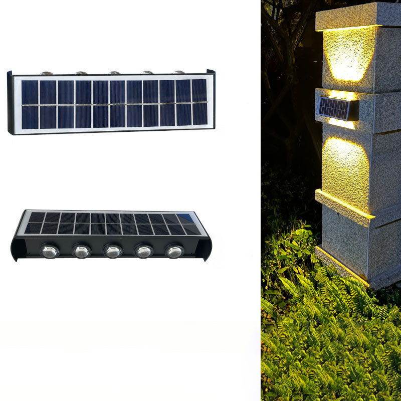 Carvallo Modern Solar-LED-Wall Light for Outdoor | Rectangular Design | IP56 Waterproof | Various Sizes &amp; Light Intensities