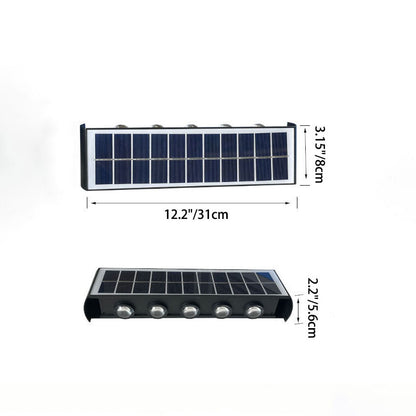 Carvallo Modern Solar-LED-Wall Light for Outdoor | Rectangular Design | IP56 Waterproof | Various Sizes &amp; Light Intensities