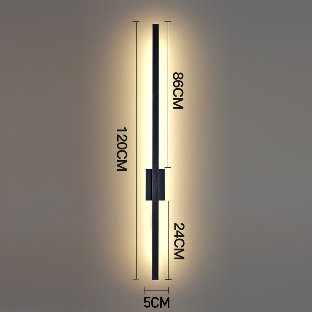Industriell minimalistisk lång LED järn vägglampor för samtida vardagsrumsinredning och stilfull belysning