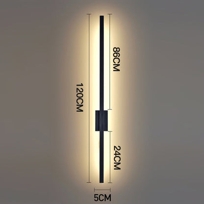 Industriell minimalistisk lång LED järn vägglampor för samtida vardagsrumsinredning och stilfull belysning