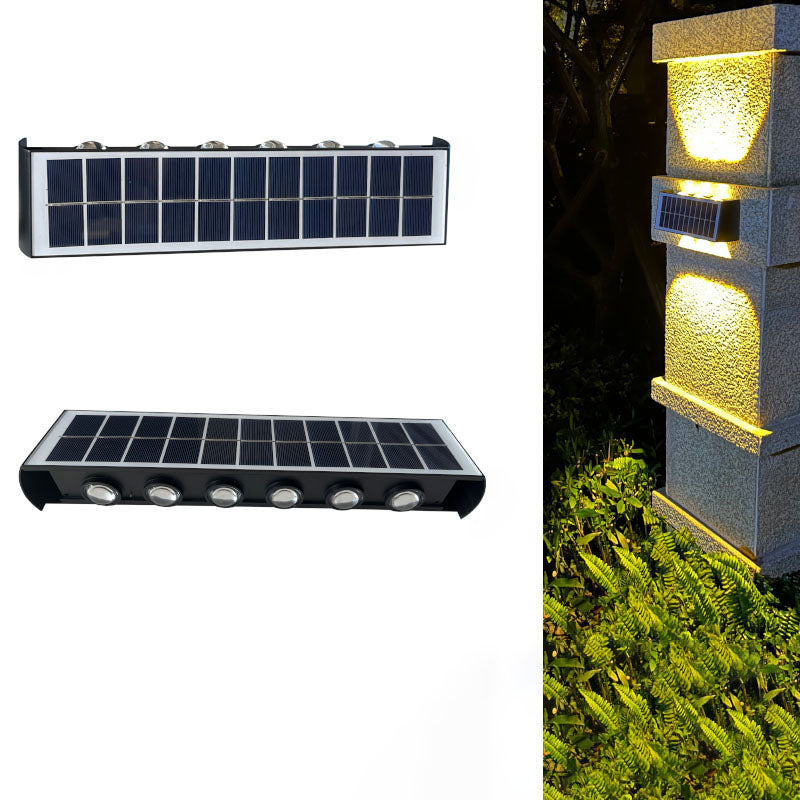 Carvallo Modern Solar-LED-Wall Light for Outdoor | Rectangular Design | IP56 Waterproof | Various Sizes & Light Intensities